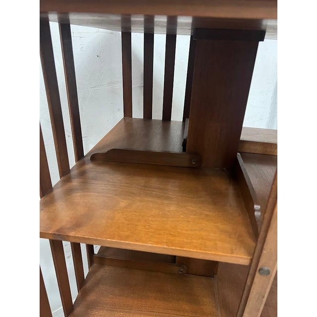Walnut Rotating Bookcase, 20th Century For Sale - Image 14 of 15