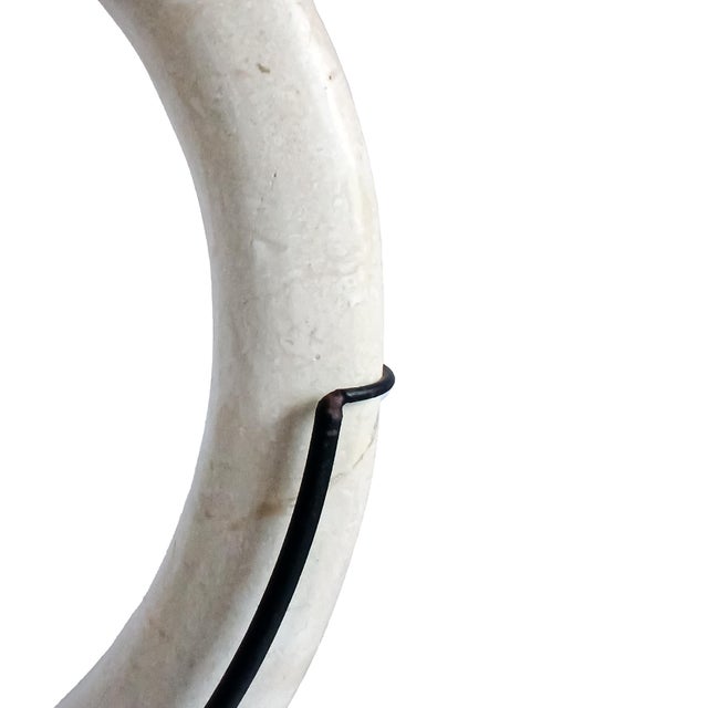 2020s Marble Ring Sculpture on Stand, For Sale - Image 5 of 14