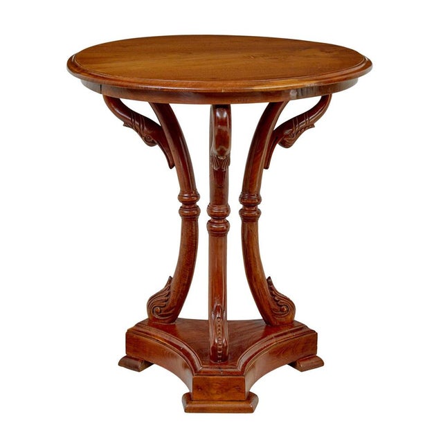 Brown Early 20th Century Carved Teak Side Table, 1920s For Sale - Image 8 of 8