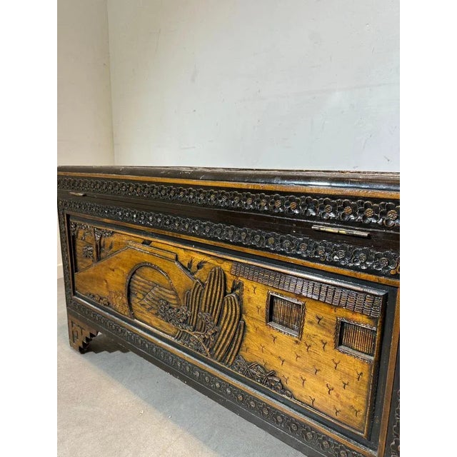 Antique Oriental Wooden Chest For Sale - Image 5 of 7