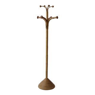 Vintage Pencil Reed + Bamboo Coat Rack in the Manner of Franco Albini, Circa 1970s-80s For Sale