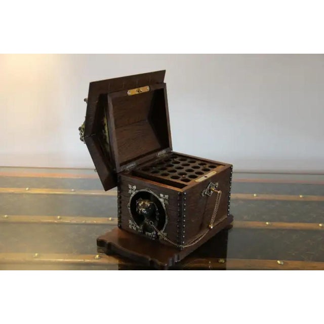 French Cigar Box with Bronze Dog in Dog House, 1890s For Sale - Image 11 of 16