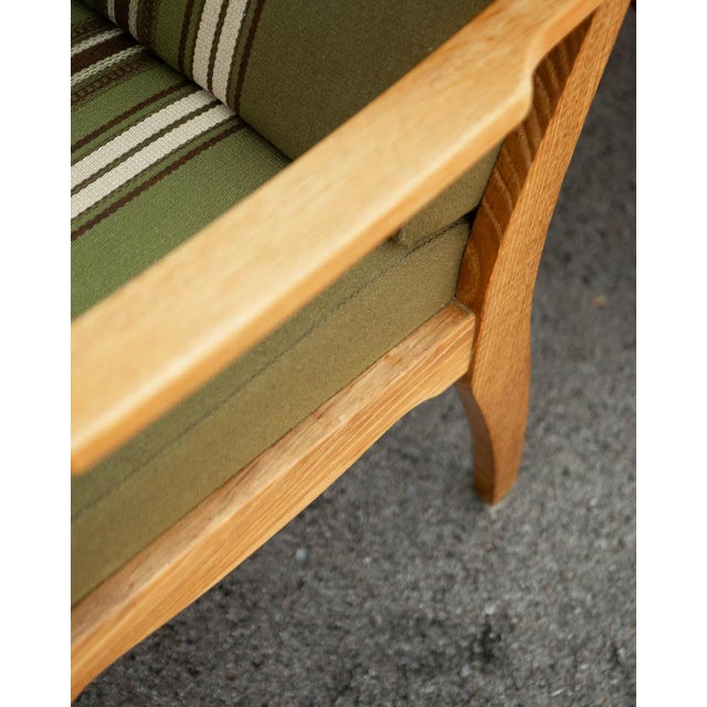 Green 1960s Pair of Kjaernulf Style Danish Modern Oak and Wool Side Chairs For Sale - Image 8 of 12
