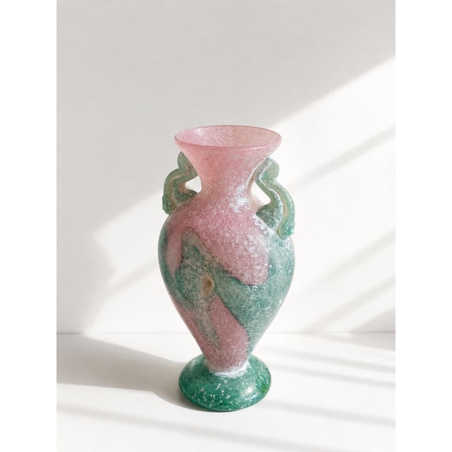 Murano Scavo Sommerso Glass Amphora Vase from Vetri Murano, 1980s For Sale - Image 4 of 7