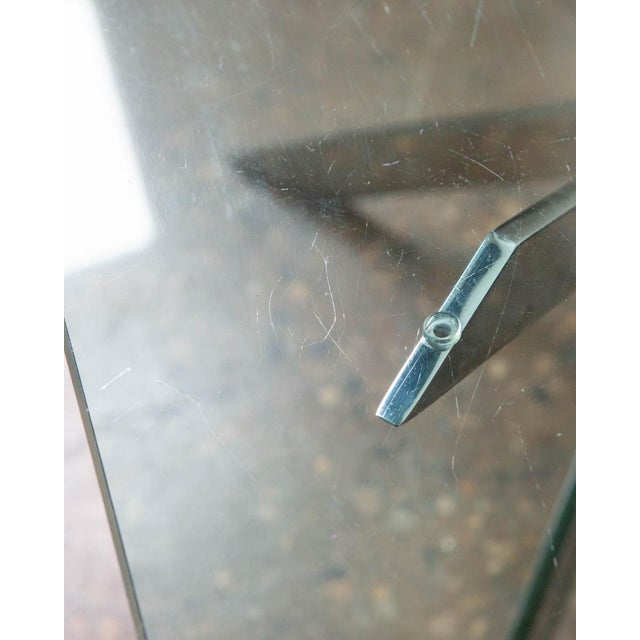 Pace Collection Leon Rosen for Pace Double-X Chrome and Glass Table For Sale - Image 4 of 8
