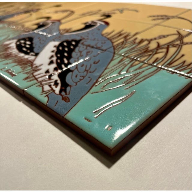1990s Set of 24 L. Kuhne Southwest Quail Covey Signed Ceramic Art Tiles For Sale - Image 5 of 9