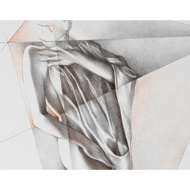 This lithograph, titled "Triptych I," was created in 1979 by the French American artist, Helene Guetary. It is signed and...