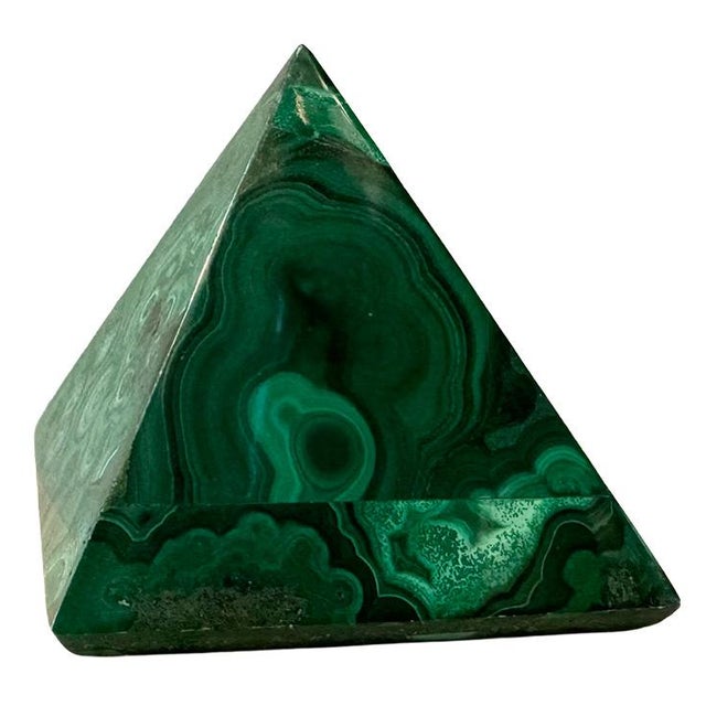 Late 20th Century Malachite Pyramid Paperweight For Sale - Image 4 of 6