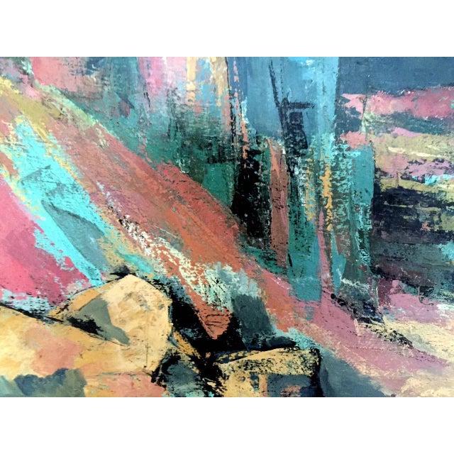 Modern Framed Abstract Painting by C.C Wang For Sale - Image 3 of 6