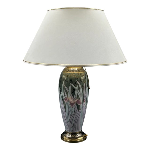Large Elle Due Table Lamp in Hand-Painted Enameled Porcelain from Sigma, 1990s For Sale