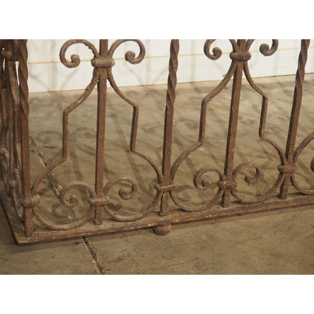 Antique Italian Wrought Iron Balcony Railing as Console Table Base, 19th Century For Sale In Dallas - Image 6 of 18