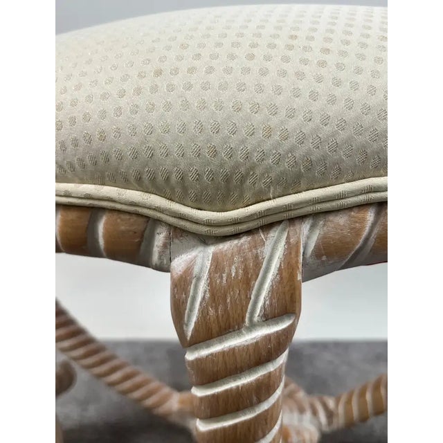 French Napoleon III Style Faux Rope Stool or Ottoman by Cugini Lanzani For Sale - Image 4 of 10