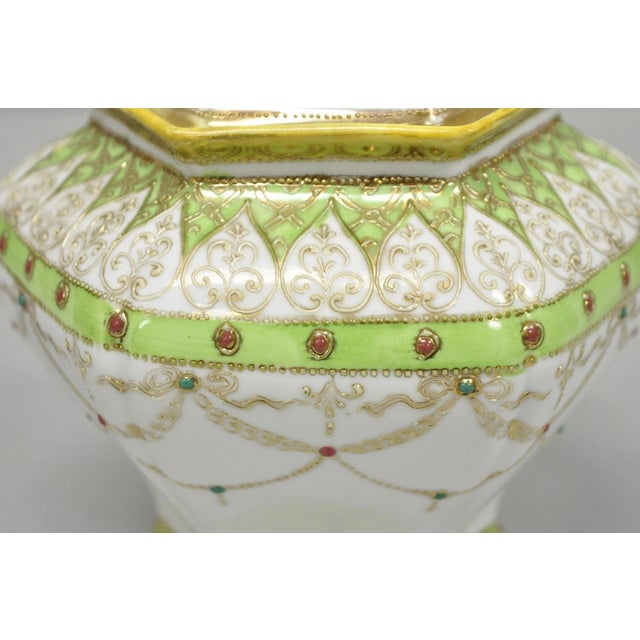Antique Nippon Noritake Hand Painted Porcelain Gold Gilt Draped Biscuit Jar For Sale In Philadelphia - Image 6 of 17