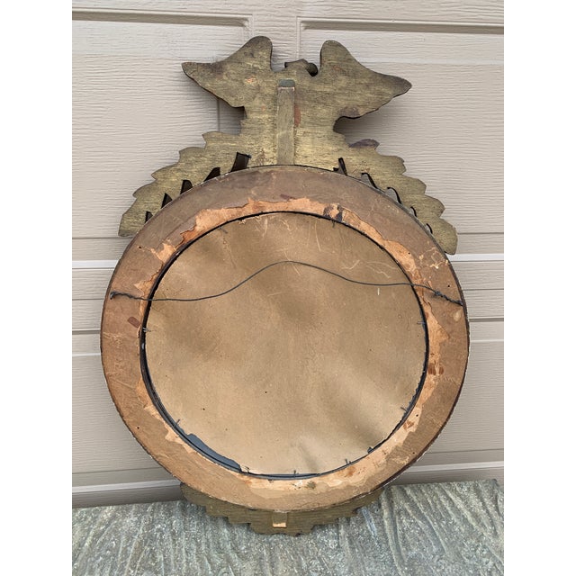 Mid 20th Century American Federal Giltwood Eagle Bullseye Convex Mirror For Sale - Image 12 of 12