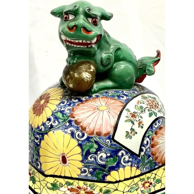 Late 19th Century Large Pair of Sampson Style Porcelain Vases With Lids For Sale - Image 5 of 10