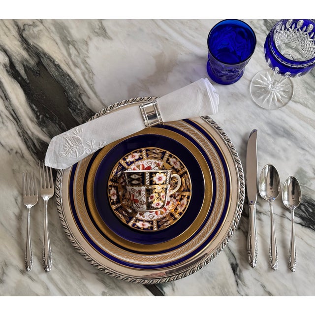 Late 20th Century Lomonosov Cobalt Blue & Gold Rim Salad / Dessert Plates - Set of 6 For Sale - Image 11 of 12