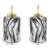 Pair of Contemporary Custom Made Black Brush Stroke on White Porcelain With Brass Hardware For Sale