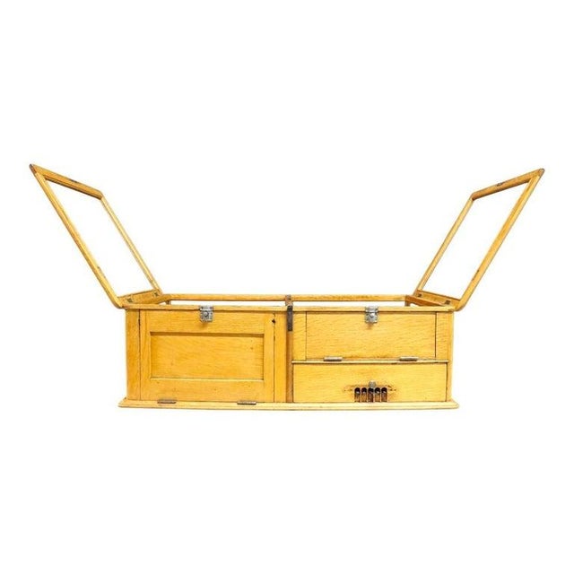 1910s Waddell Wooden Ware Works Oak Country Store Display Case & Cash Register Drawer For Sale - Image 9 of 16