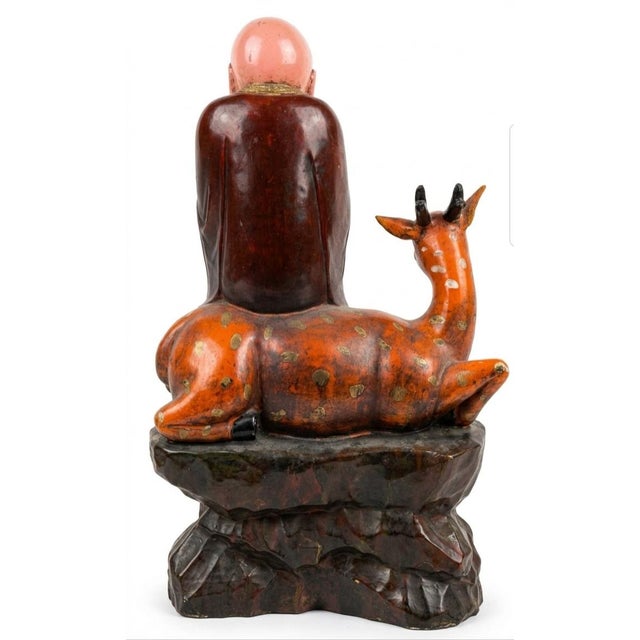 Late 20th Century Polychrom Wooden Carving 10 of 18 Arhats (Luohans) For Sale - Image 15 of 17