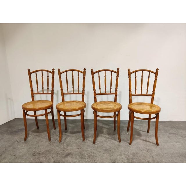Gold Vintage Bistro Chairs, 1950s, Set of 4 For Sale - Image 8 of 9