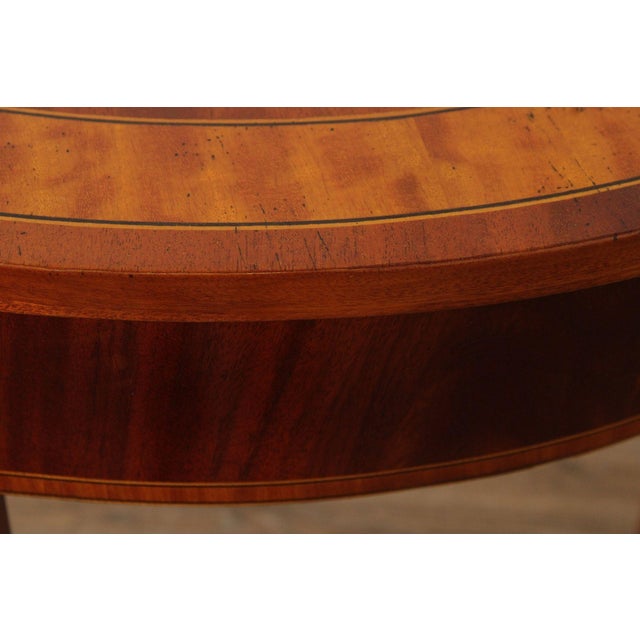 Federal Style Pair of Mahogany Demilune Console Tables | Chairish