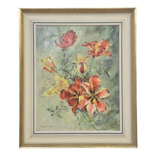Floral Still Life, 1960s, Oil on Canvas, Framed For Sale