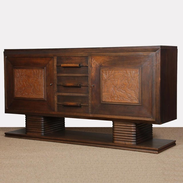 Brown French Brown Oak Sideboard, 1940s For Sale - Image 8 of 9