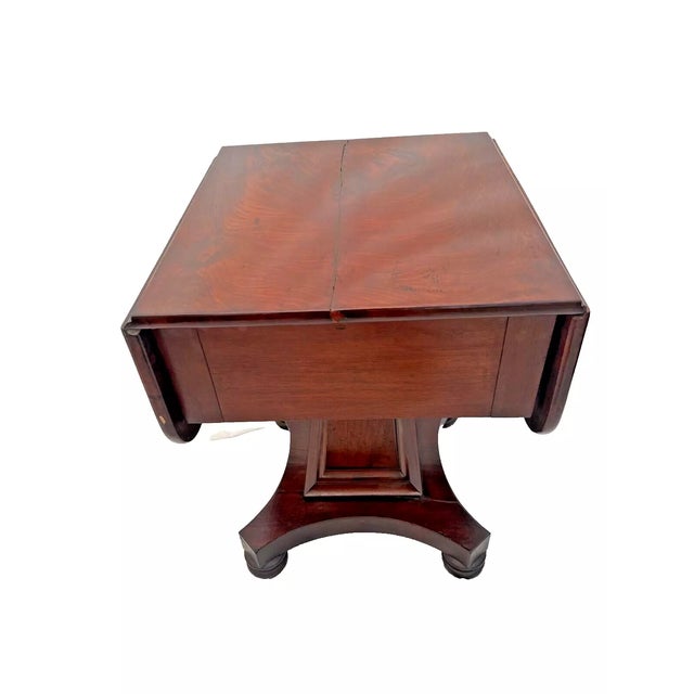 1920s 1920s Antique American Empire Side Table Locking Top Drawer With Easel Pad Mahogany For Sale - Image 5 of 10