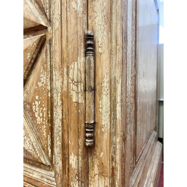 Camel 7.5 Feet Tall Rustic Armoire For Sale - Image 8 of 12