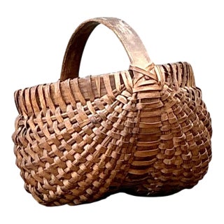 Vintage Shaker Style Woven Basket For Sale