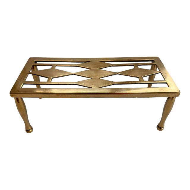 Antique English Brass Trivet For Sale