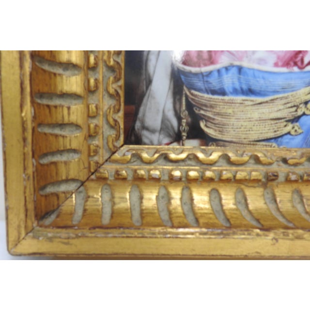 Helene Sedlmayer of Germany Transferware on Porcelain in Gilt Frame For Sale - Image 4 of 8