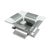 Smoked glass top resting on a curved, brushed steel base, clean lines devoid of ornamentation. designed by françois monnet...