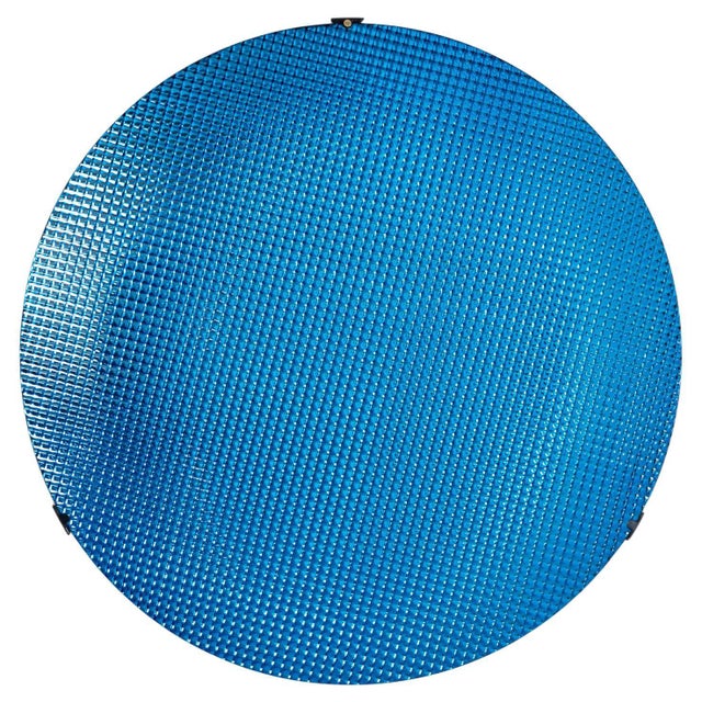 21st Century Large Concave Disc in Blue Glass by Roberto Giulio Rida, Italy For Sale - Image 14 of 18