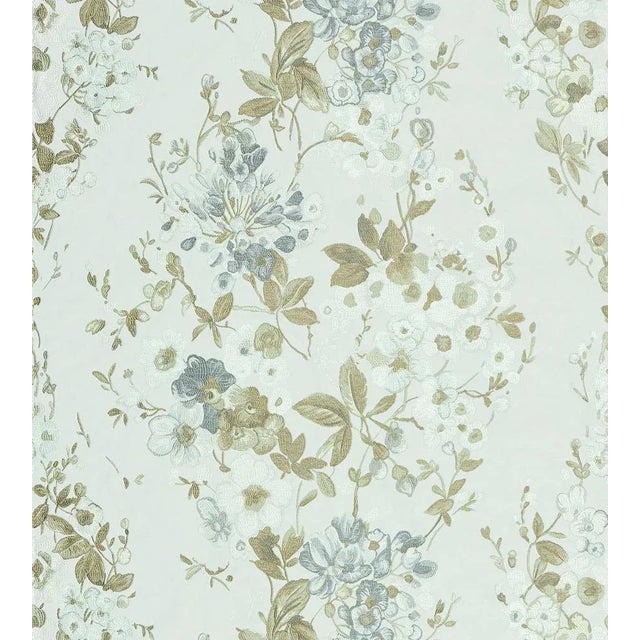 The House of Scalamandré Antonella Lampas Fabric, Grey Garden For Sale