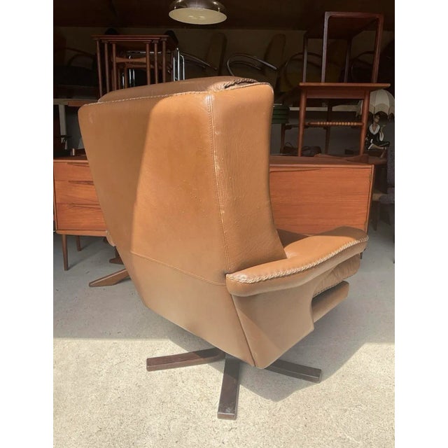 Mid-Century Modern Danish Bison Leather Armchair For Sale - Image 15 of 18