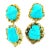 Italian Modernist Turquoise Diamond Textured Gold Earrings, Circa 1970s, A Pair For Sale