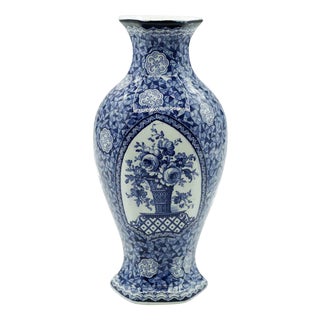 Blue Ceramic Vase, 19th Century For Sale