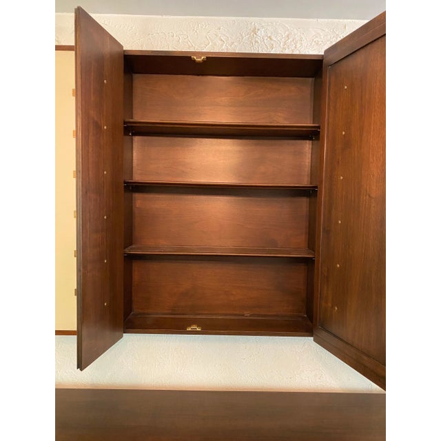 Mid-Century Modern 1960s Bert England for Johnson Furniture Hanging Wall Cabinet For Sale - Image 3 of 12