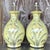 Vintage Coastal Banana Leaf Glazed Ceramic Lamps - a Pair For Sale - Image 4 of 6