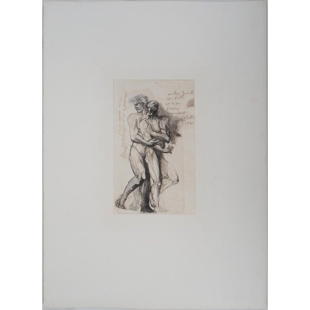 Auguste RODIN (1840-1917) (after) Shadow talking to Dante Engraving (heliogravure resumed at the tip) and enhanced with...
