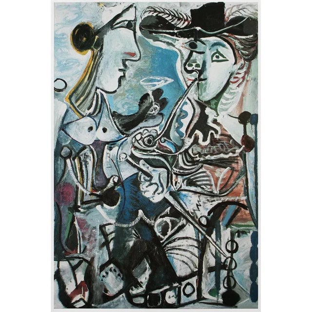 1985 After Pablo Picasso "The Couple", First Edition Parisian Full-Color Print For Sale In Dallas - Image 6 of 8