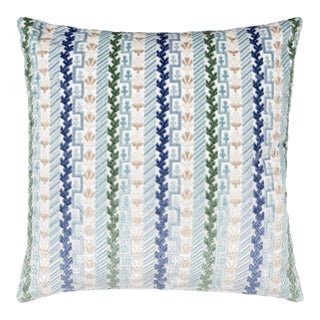 Scalamandre 22" x 22" Villelaure Pillow in Blue Bird For Sale