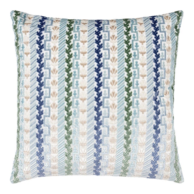 Scalamandre 22" x 22" Villelaure Pillow in Blue Bird For Sale