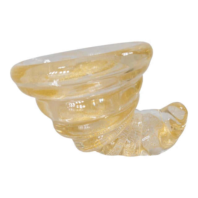 Mid-Century Italian Murano Glass Cornucopia Ashtray by Barovier & Toso For Sale