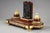 Metal Inkwell in Red Marble with Allegory in Gilt Bronze by Henri Chapu For Sale - Image 7 of 15