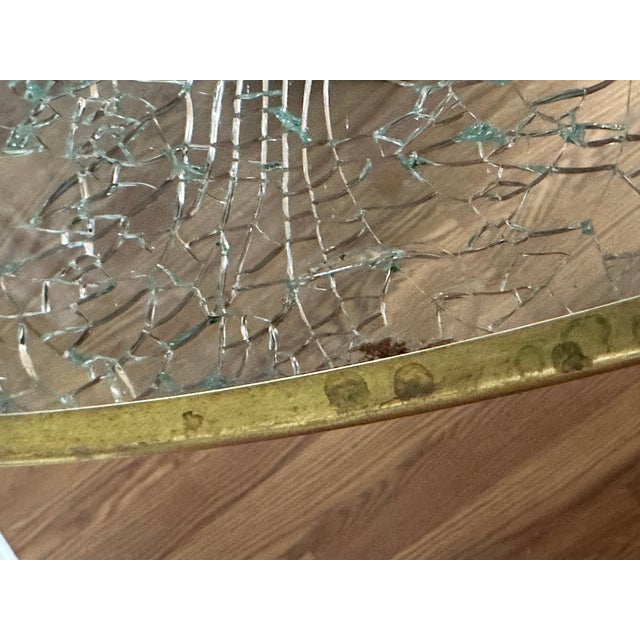 Steve Chase Steve Chase Design Crackle Glass and Brass Dining Table For Sale - Image 4 of 12
