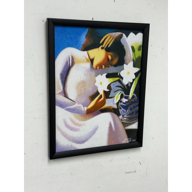 Design Plus Gallery presents a "Young Woman with Lilies (Vietnamese: Thiếu nữ bên hoa huệ)" by Tô Ngọc Vân. This iconic...