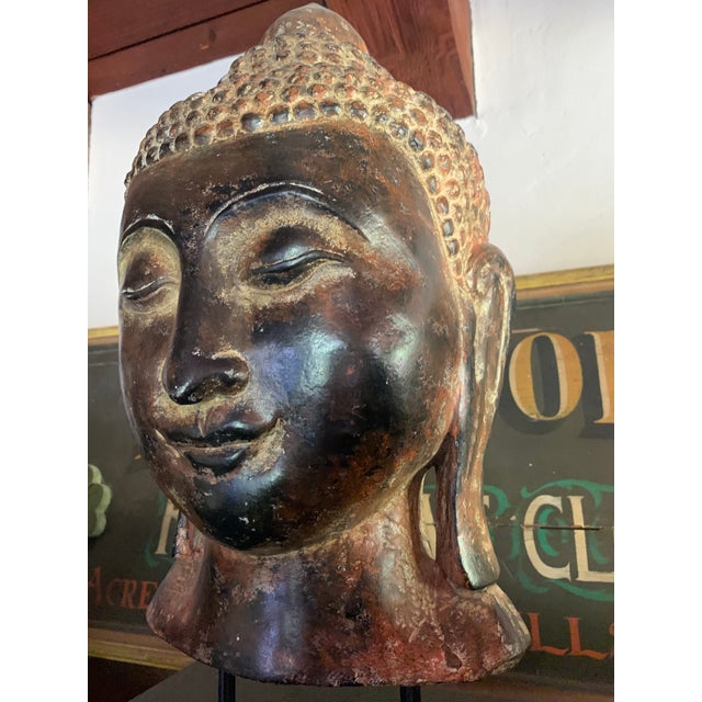 Asian Antique Early 20th Century Buddha on Stand For Sale - Image 3 of 13