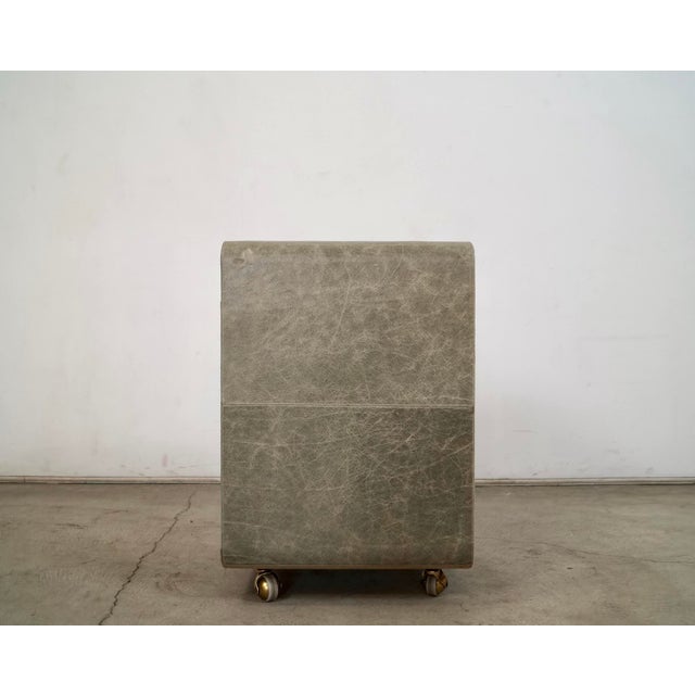 Made Goods Leather Nightstand on Brass Casters For Sale In Los Angeles - Image 6 of 12